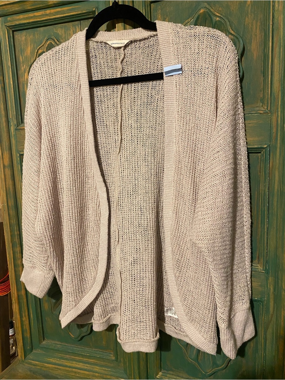 Open-Front Beige Knit Cardigan Sweater - Aeropostale